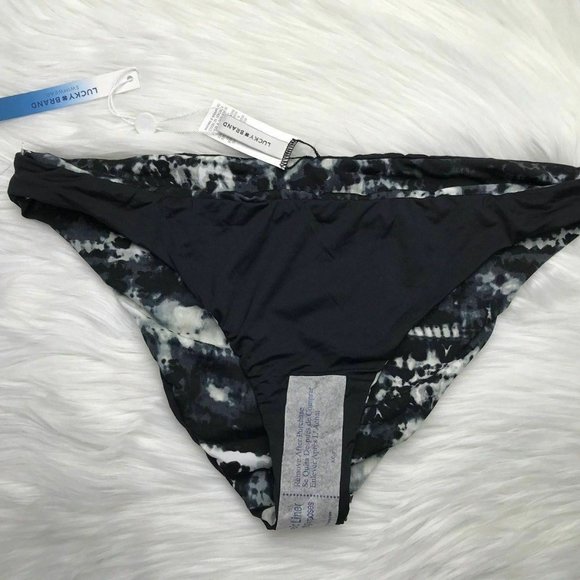 Lucky Brand Tie-Dyed Hipster Bikini Bottom Black L - Picture 4 of 5